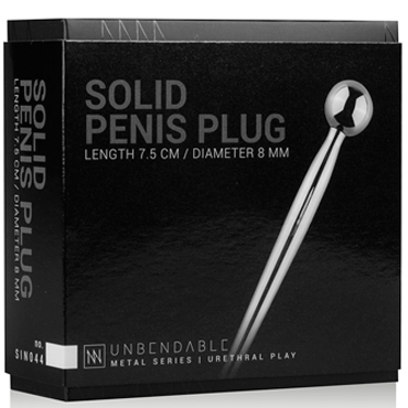 Sinner Metal Solid Penis Plug with Ball, серебристый — фото 3