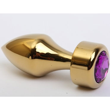 4sexdream Анальная ювелирка Пуля, золотой/фиолетовый, С ярким кристаллом