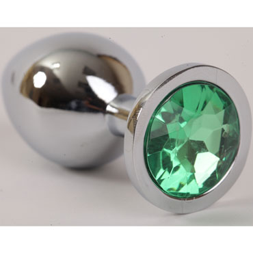 4sexdream Анальная ювелирка L, серебристый/зеленый, С ярким кристаллом