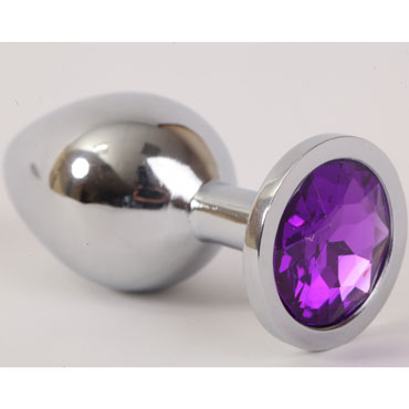 4sexdream Анальная ювелирка M, серебристый/фиолетовый, С ярким кристаллом