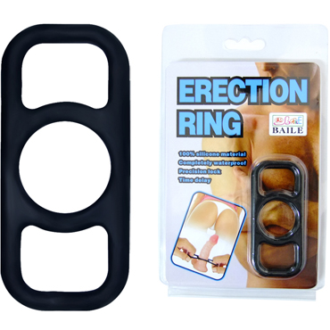 Baile Erection Ring, черное, Эрекционное кольцо с петлями по бокам