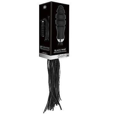 Ouch! Black Whip with Sliced Silicone Dildo, черная — фото 3