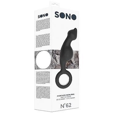 Shots Sono Dildo With Metal Ring №62, черный — фото 3