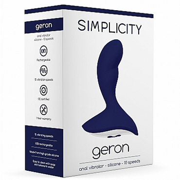 Shots Simplicity Geron Anal Vibrator, синий - Анальный вибростимулятор со встроенный аккумулятором - купить в секс шопе
