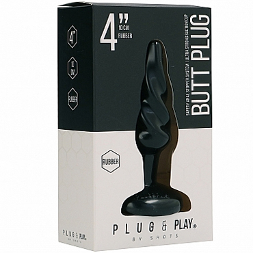 Shots Plug&Play Butt Plug Rounded 10см, черная — фото 2