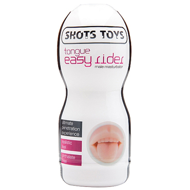 Shots Toys Easy Rider Tongue, телесный, Мастурбатор в колбе с языком