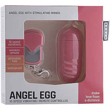 Shots Mjuze Angel Egg, розовое, Виброяйцо с беспроводным управлением и другие товары Shots с фото