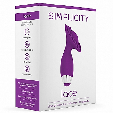 Shots Simplicity Lace Clitoral Vibrator, фиолетовый — фото 3