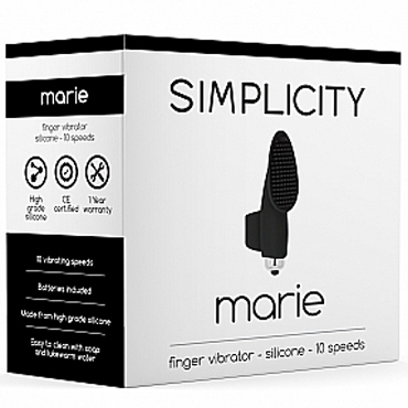 Shots Simplicity Marie Finger Vibrator, черный - Вибратор на палец с клиторальной щеточкой - купить в секс шопе