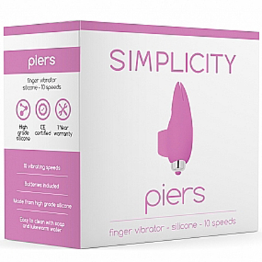 Shots Simplicity Piers Finger Vibrator, розовый - Вибратор на палец с раздвоенным кончиком - купить в секс шопе