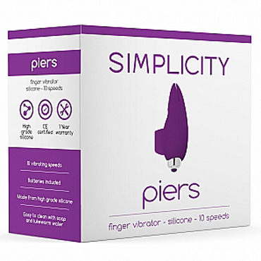Shots Simplicity Piers Finger Vibrator, фиолетовый - Вибратор на палец с раздвоенным кончиком - купить в секс шопе