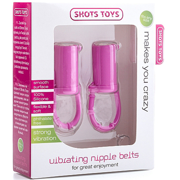Shots Toys Vibrating Nipple Belts, розовый — фото 2