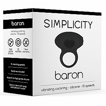 Shots Simplicity Baron Vibrating Cockring, черное - фото, отзывы