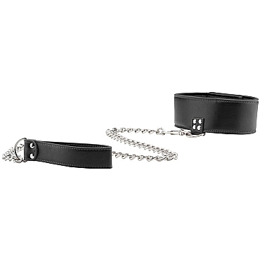 Ouch! Reversible Collar with Leash, черный — фото 2