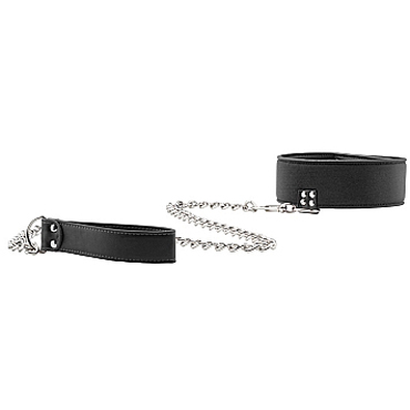 Ouch! Reversible Collar with Leash, черный — фото 3