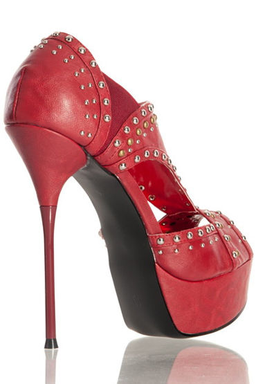 Erolanta туфли, красные - С металлическими заклепками - купить в секс шопе