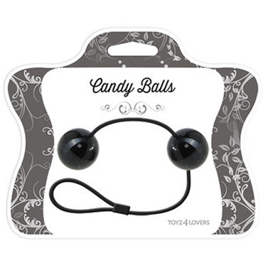 Toyz4lovers Candy Balls, черный, Вагинальные шарики на длинной сцепке