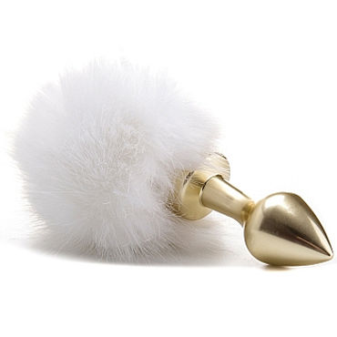 Ouch! Beginner Bunny Tail Buttplug, золотая — фото 1