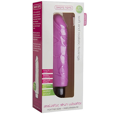 Shots Toys Realistic Skin Vibrator Regular, розовый - фото, отзывы