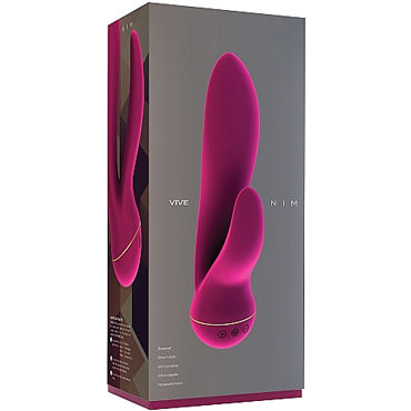 Shots Vive Nim, розовый - Вибратор с клиторальным стимулятором - купить в секс шопе