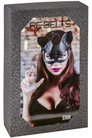 Rebelts Erin, черная - Маска из кожи с ушками - купить в секс шопе