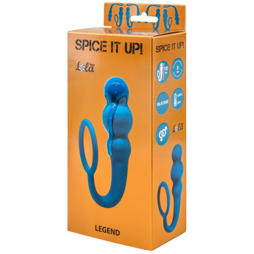 Lola Toys Spice it up Legend, синяя - Анальная пробка с эрекционным кольцом - купить в секс шопе