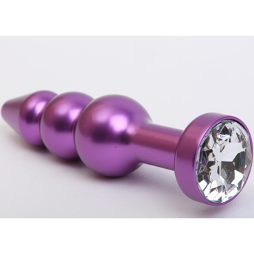 4sexdream Анальная ювелирка елочка, фиолетовый/прозрачный, С ярким кристаллом