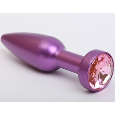 4sexdream Анальная ювелирка вытянутая, фиолетовый/розовый, С ярким кристаллом