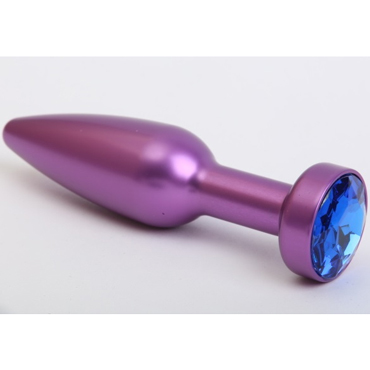 4sexdream Анальная ювелирка вытянутая, фиолетовый/синий, С ярким кристаллом
