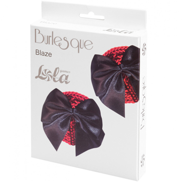 Lola Games Burlesque Blaze, черные - Пэстисы с пайетками и бантиками - купить в секс шопе