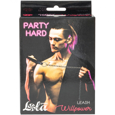 Lola Games Party Hard Willpower, черно-серебристый - Поводок из цепочки с петлей - купить в секс шопе
