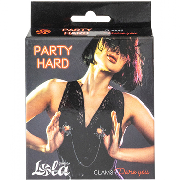 Lola Games Party Hard Dare You, серебристые - Зажимы на соски с винтовыми зажимами и бубенцами - купить в секс шопе