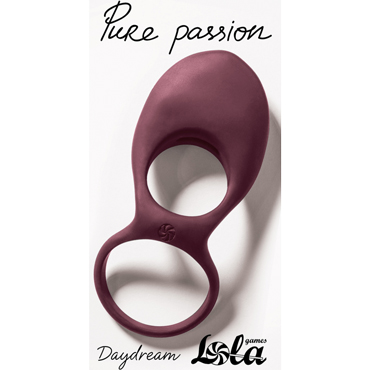 Lola Games Pure Passion Daydream, красное, Эрекционное виброкольцо с петлей для мошонки