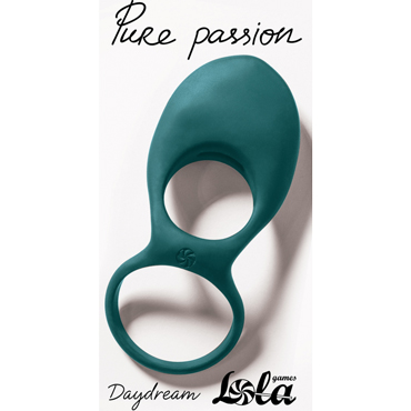 Lola Games Pure Passion Daydream, зеленое, Эрекционное виброкольцо с петлей для мошонки