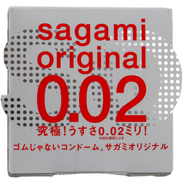 Sagami Original 002, 1 шт, Полиуретановые презервативы 0,02 мм