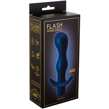 Lola Flash Derby, синяя - Анальная пробка с вибрацией - купить в секс шопе