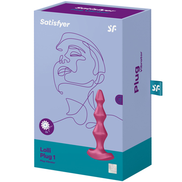 Satisfyer Lolli Plug 1, бордовая - Анальная пробка с двумя вибромоторами - купить в секс шопе