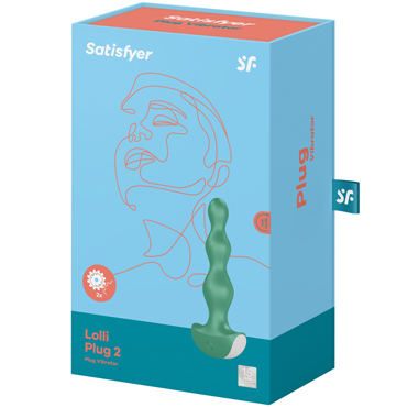 Satisfyer Lolli Plug 2, зеленая - Анальная пробка с двумя вибромоторами - купить в секс шопе