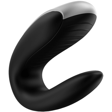 Satisfyer Double Fun, черный - Вибратор для пар с ДУ и управлением через приложение - купить в секс шопе