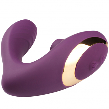 Chisa didi Double Orgasm, фиолетовый - Вибромассажер для пар с бесконтактной стимуляцией клитора - купить в секс шопе
