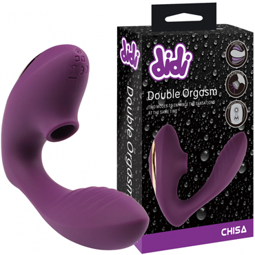 Chisa didi Double Orgasm, фиолетовый, Вибромассажер для пар с бесконтактной стимуляцией клитора