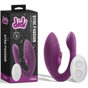 Chisa didi Sync Passion, фиолетовый, Вибромассажер для пар с бесконтактной стимуляцией клитора