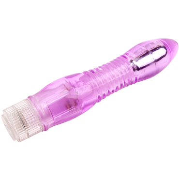 Chisa Crystal Jelly Glitters Dual Probe, фиолетовый - Вибратор с узким кончиком и рельефным стволом - купить в секс шопе