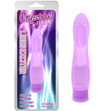 Chisa Crystal Jelly Lines Exciter, фиолетовый, Вибратор с ребристой поверхностью