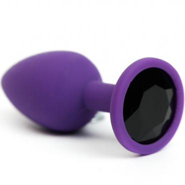 4sexdream Анальная ювелирка силиконовая S, фиолетовый/черный, С ярким стразом в основании