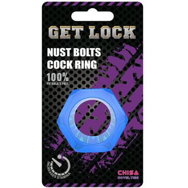 Chisa Get Lock Nust Bolts Cock Ring, синее — фото 1