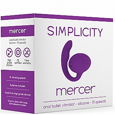 Shots Simplicity Mercer Anal Bullet Vibrator, фиолетовый — фото 3