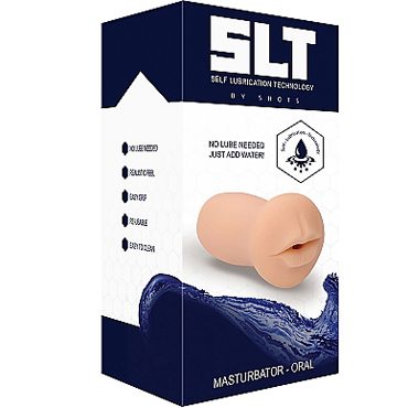 Shots SLT Self Lubrication Masturbator Oral, телесный - Мастурбатор с эффектом смазки, любовное отверстие ротик - купить в секс шопе