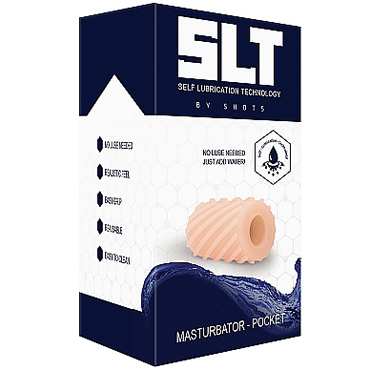 Shots SLT Self Lubrication Pocket Masturbator, телесный — фото 2