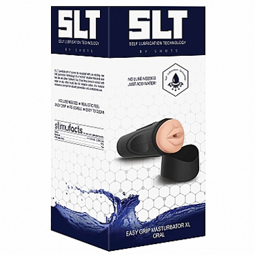 Shots SLT Self Lubrication XL Oral, телесный - Мастурбатор в колбе с эффектом смазки, любовное отверстие ротик - купить в секс шопе